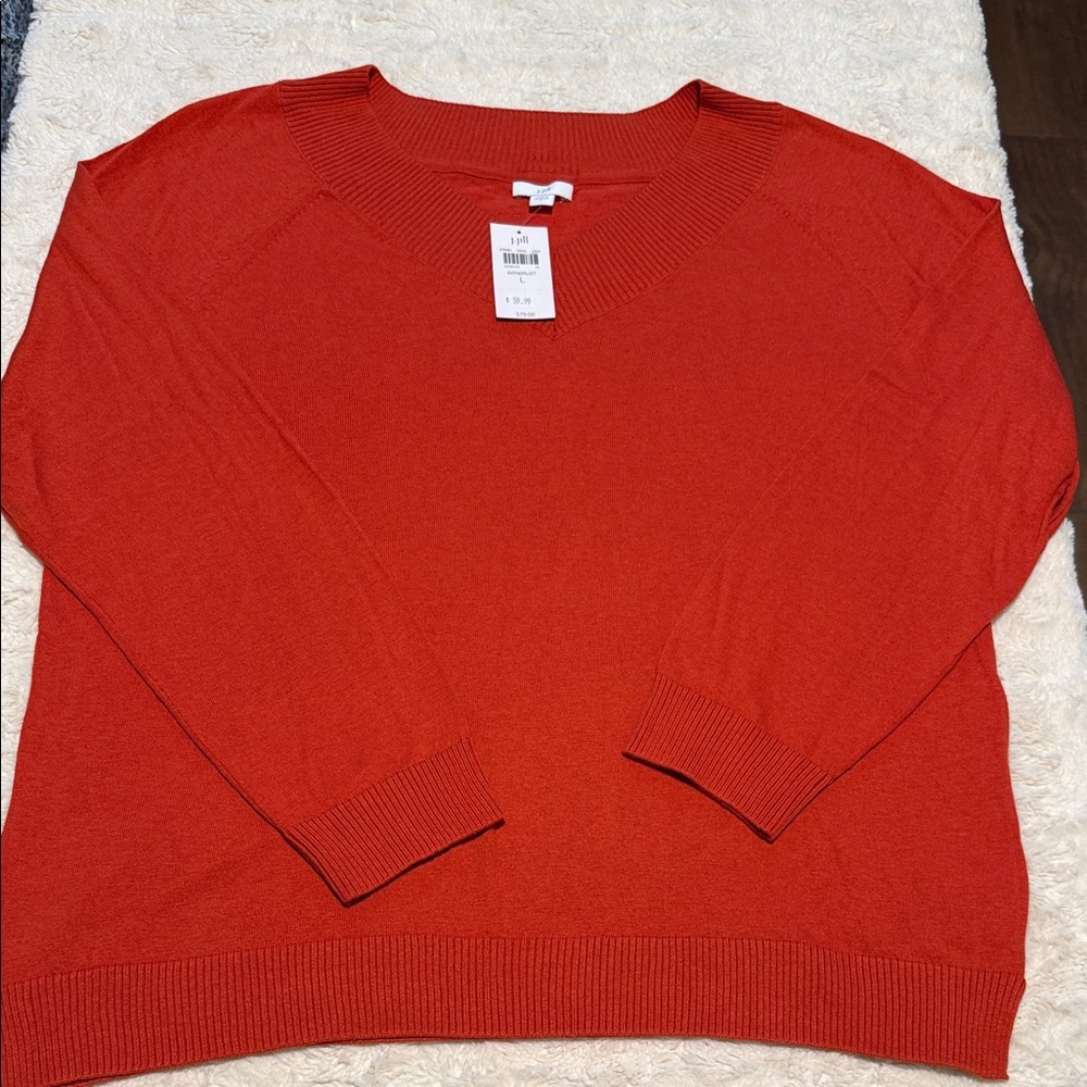 J. Jill Women's Red Sweater Cardigan
